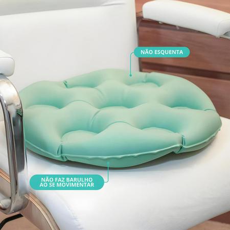 Imagem de Almofada Ortopédica Caixa de Ovo para Cadeira 45x45 Redonda Inflável Água e Ar Anti Escaras