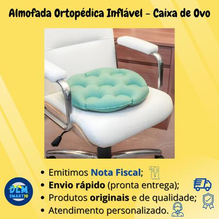Imagem de Almofada Ortopédica Caixa de Ovo para Cadeira 45x45 Redonda Inflável Água e Ar Anti Escaras