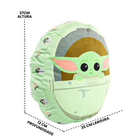 Almofada Baby Yoda Grogu Nave - Star Wars - Dora Presentes - A