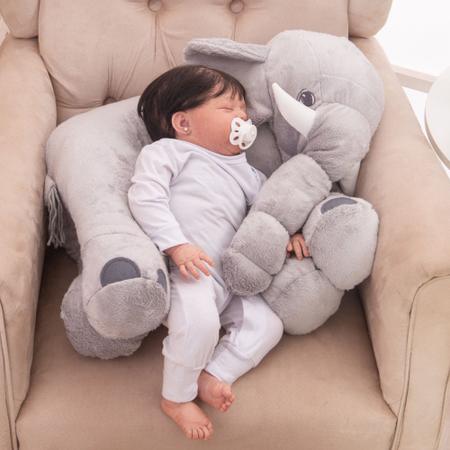 Imagem de Almofada travesseiro apoio elefante para bebe pelucia grande