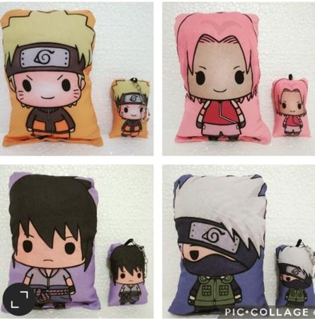 Chaveiro almofada Naruto, Sasuke, Itachi Uchiha, Minato, Kakashi