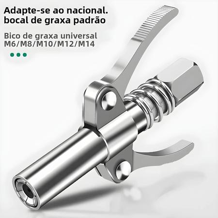 Imagem de Alta Pressão 10000psi Pistola De Graxa Acoplador Bico Mangueira Bomba Npt1/8 Adaptador Ferramentas