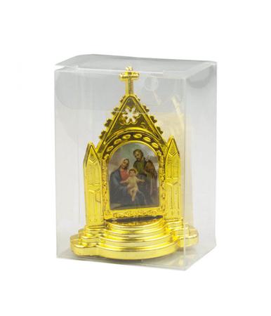 Altar Dourado Sagrada Família Uso Carro 6.5cm - Taimes Imagem de Altar Dourado Sagrada Família Uso Carro 6.5cm
