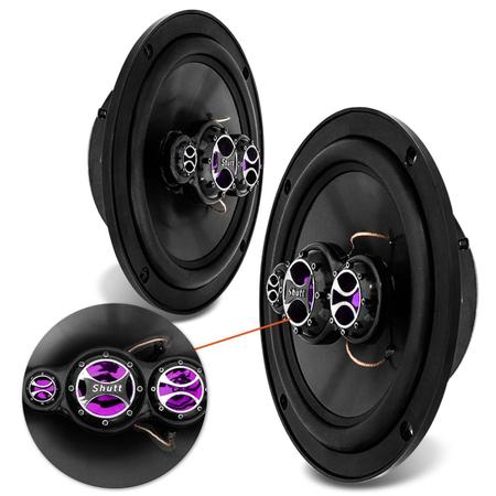 Imagem de Alto Falante 6 Polegadas 200W RMS 4 Ohms Shutt SH.601 Quadriaxial Bobina Simples Preto e Roxo Par