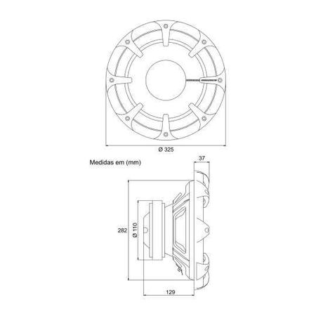 Imagem de Alto Falante Subwoofer 12 Polegada Hurricane 250w Sc 4 Ohms