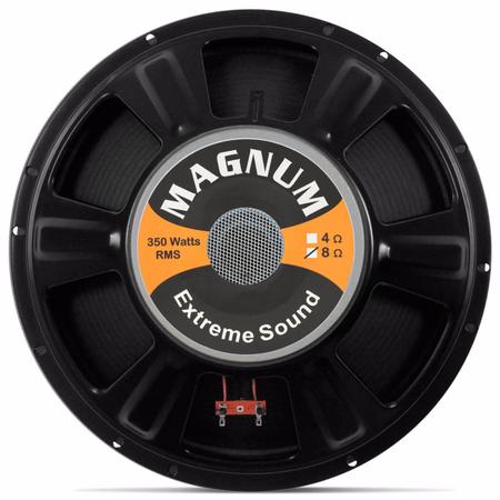 Imagem de Alto Falante Woofer Magnum 15 Polegadas 350W RMS 8 Ohms Bobina Simples Cone Seco Automotivo