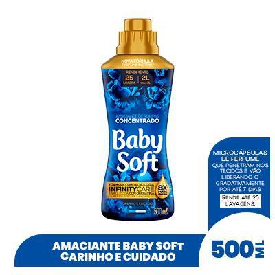 Imagem de Amaciante Concentrado Baby Soft Carinho e Cuidado 500ml - Rende 25 Lavagens