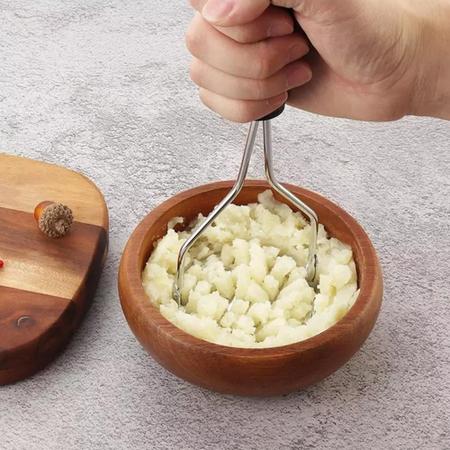 Imagem de Amassador Batata Legumes Feijão Aço Inox Cabo Reforçado 22Cm