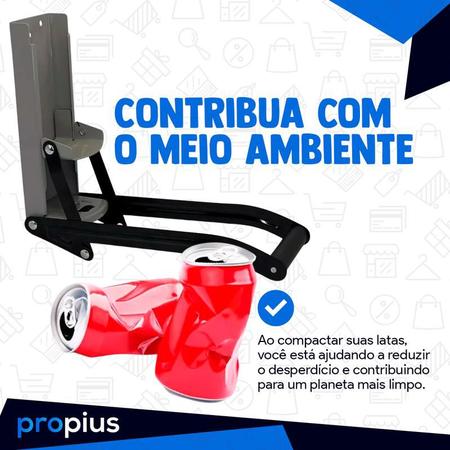 Imagem de Amassador De Latinhas Com Abridor De Garrafa Compacto Reforçado Breja Refrigerante Grande Bebidas Energético Suco Em Pó