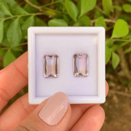 Ametrino Baguete Par 7,94ct - SP GEMAS Imagem de Ametrino Baguete Par 7,94ct