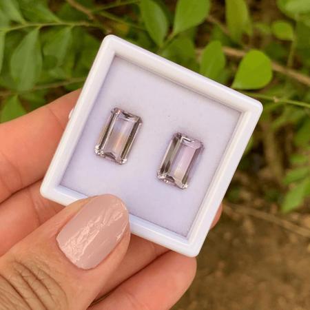 Ametrino Baguete Par 7,94ct - SP GEMAS Imagem de Ametrino Baguete Par 7,94ct