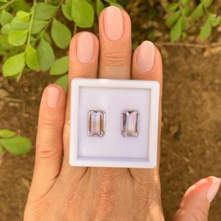 Ametrino Baguete Par 7,94ct - SP GEMAS Imagem de Ametrino Baguete Par 7,94ct