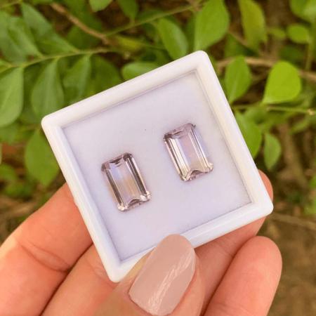 Ametrino Baguete Par 7,94ct - SP GEMAS Imagem de Ametrino Baguete Par 7,94ct
