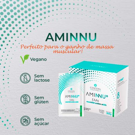Imagem de Aminnu Central Nutrition Aminoácidos Essenciais - Limão - 30 Sachês de 10g