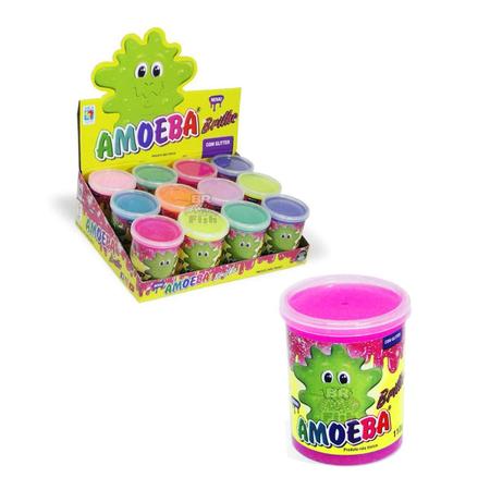 Imagem de Amoeba Glitter Kit 12 Caixa Fechada Geleinha Diversão Slime