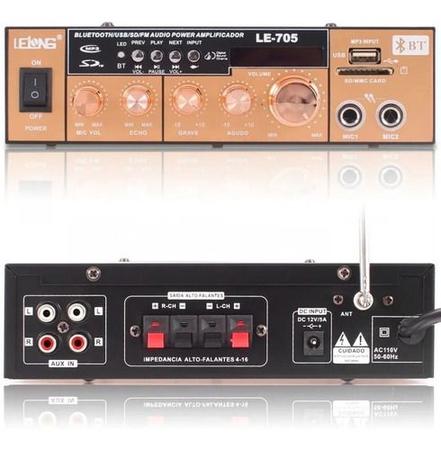 Amplificador de Som Receiver Ambiente Karaokê Áudio Stereo