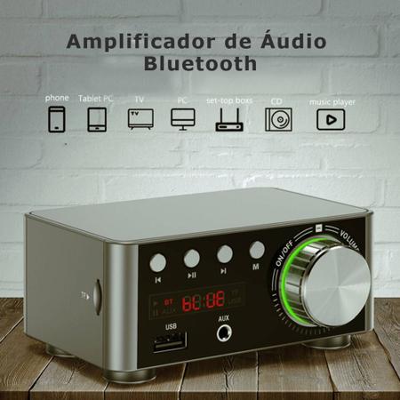 Imagem de Amplificador de Som Ambiente Bluetooth 5.0 Áudio USB Pendrive 