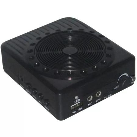 Imagem de Amplificador de Voz Megafone com Microfone e Rádio FM para Professores K8 Preto