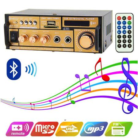 Imagem de Amplificador Modulo Rádio FM, MP3  , Bluetooth Estéreo Potência 120W BT118
