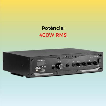 Imagem de Amplificador Receiver Profissional 400W, Bluetooth, FM, USB, Classe D, 2 Canais GR 4200 Frahm - 32317