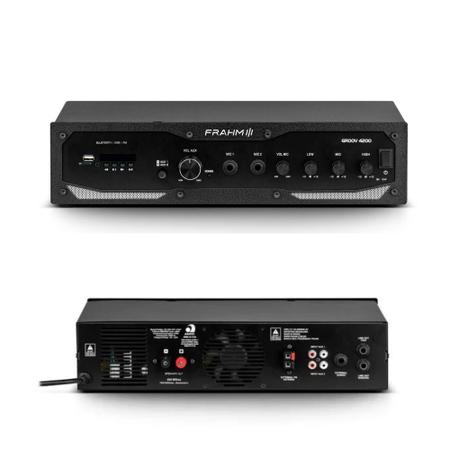 Imagem de Amplificador Receiver Profissional 400W, Bluetooth, FM, USB, Classe D, 2 Canais GR 4200 Frahm - 32317