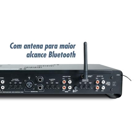Imagem de Amplificador Receiver Som ambiente Slim 4500 Optical G5 4 Canais 120W RMS Bluetooth, RCA, USB, P2, Card SD Frahm - 32115