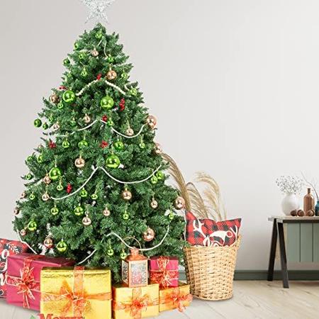 Imagem de AMS 2.36''/60mm 34ct Baile de Natal Grandes Ornamentos Decorações Festa Despedaçar pendentes impermeáveis para a Decoração da Árvore de Natal (Pea Green)
