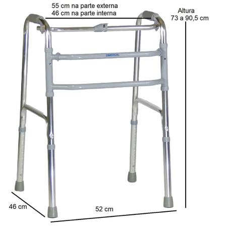 Imagem de Andador Adulto Reforçado 3 Barras Alumínio- 130 Kg