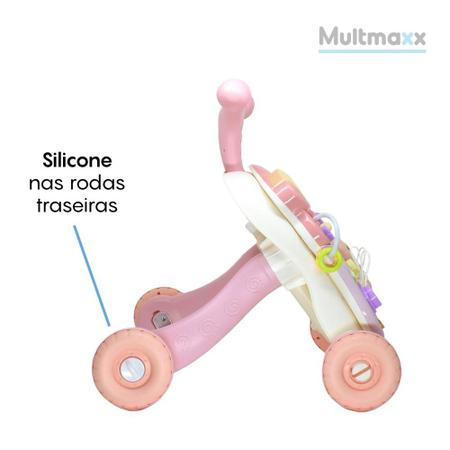 Imagem de Andador Didático Infantil Mesinha para Bebê Rosa 2 em 1 - Multmaxx