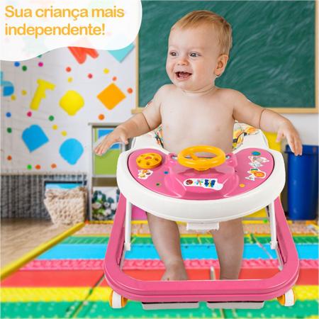 Imagem de Andador Infantil Bebê Bichinhos Musical Ajustável Menino Menina