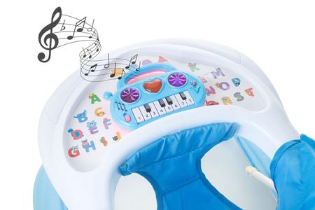 Imagem de Andador infantil bebê piano musical didático azul baby style