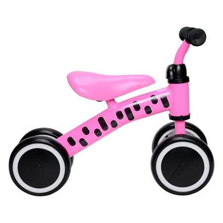 Imagem de Andador Infantil Bicicleta De Equilibrio Sem Pedal 4 Rodas Zippy Toys Quadriciclo Bebê Criança 24Kg Bike Passeio Rosa