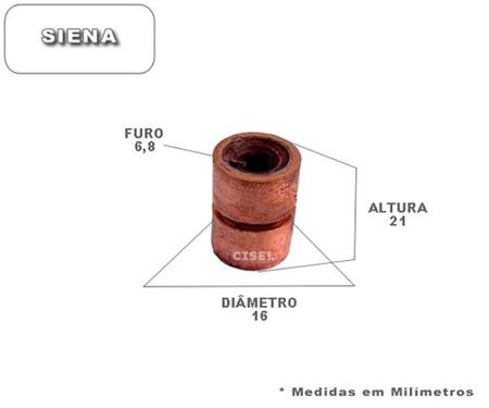 Anel Coletor para Rotor de Alternador Siena - Cisel Imagem de Anel Coletor para Rotor de Alternador Siena
