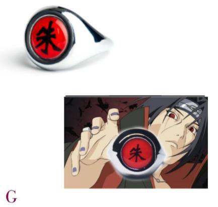 Colar Itachi Uchiha + Anel Akatsuki Itachi Regulável