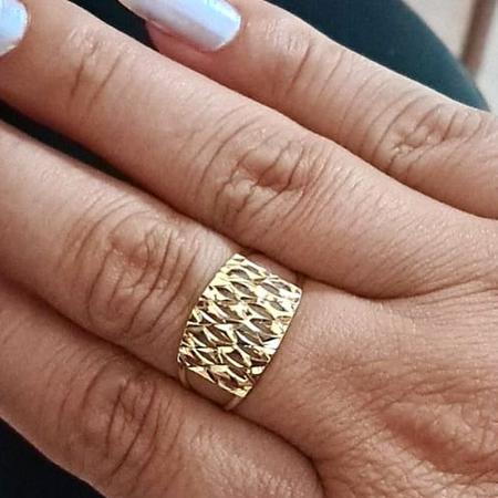 Anel de ouro 18 k Trabalhado Estampado - Elegancy Joias Imagem de Anel de ouro 18 k Trabalhado Estampado