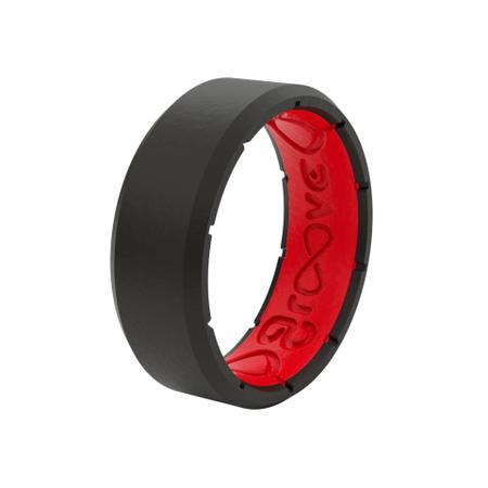 Imagem de Anel de silicone Groove Life Edge preto/vermelho para homens - tamanho 14