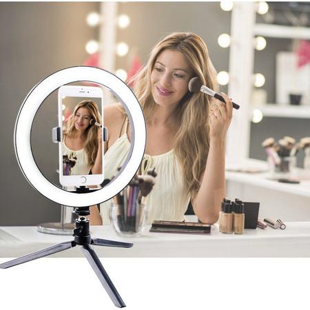 Anel Ring Light 8 Pol + Tripé De Mesa + Suporte Cel Video - keedi - Luz de  Selfie - Magazine Luiza