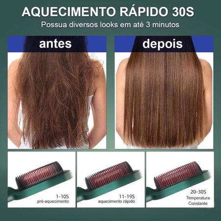 Imagem de Anion Hair Pro 2024 em Cerâmica Original, Pente e Escova Alisadora 3 em 1