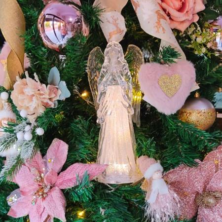 Imagem de Anjo de Natal com Luz Decorativo Acrílico 28cm