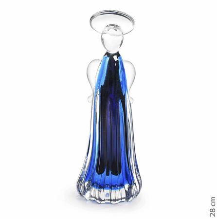 Imagem de Anjo Em Cristal Murano Azul Oxford - São Marcos