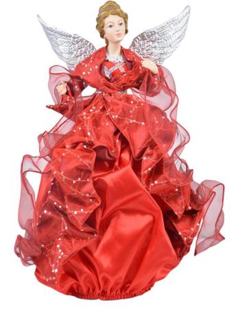 Imagem de Anjo Luxo Ponteira Vermelho Decorado Premium Grande 42cm