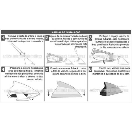 Imagem de Antena Automotiva Shark Receptiva de Teto Dianteiro e Traseiro Preta