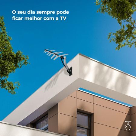 Imagem de Antena Digital Externa Tv Uhf Hdtv Aquario Dtv-1500 Cabo E Suporte