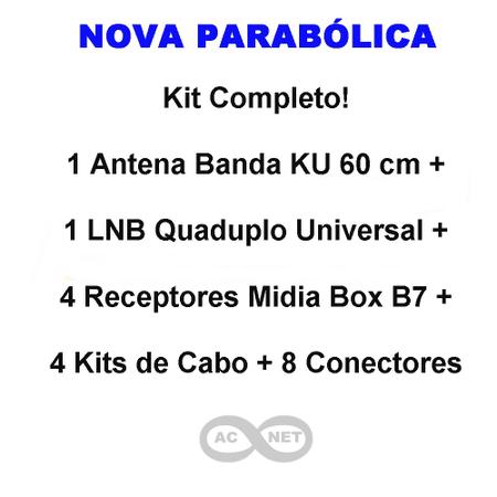 Imagem de Antena Parabólica 60 cm Banda KU com 4 Aparelhos B7 Century