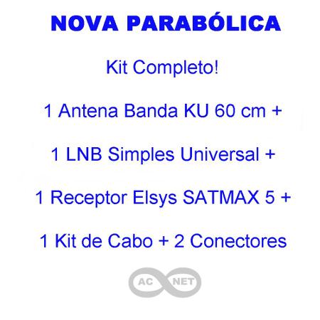 Imagem de Antena Parabólica Banda KU com 01 Receptor  ELSYS  SATMAX 5