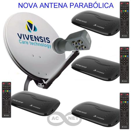 Imagem de Antena Parabólica KU + 4 Receptores VIVENSIS VX10