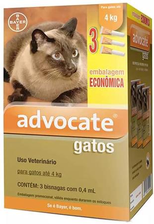 Imagem de Antipulgas Combo Advocate Para Gatos De Até 4kg 0,4ml