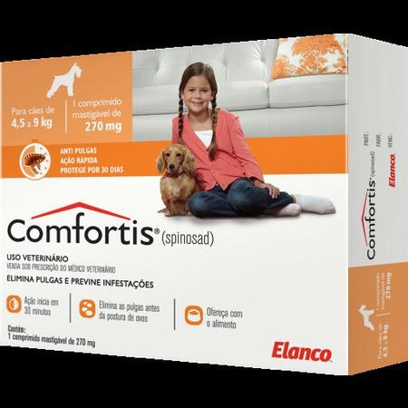 Comfortis 270mg 4,5 a 9kg - Elanco - Antipulga e Carrapaticida