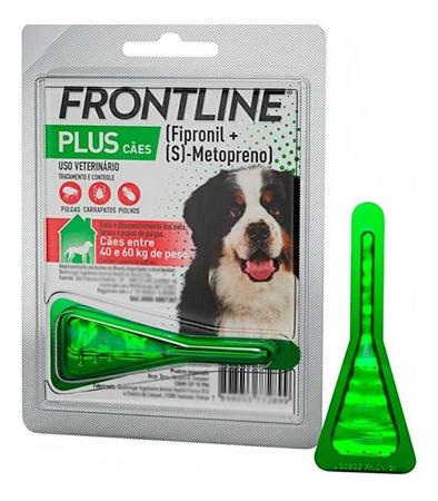 Imagem de Antipulgas E Carrapatos Frontline Plus Medicamento Remédio Pipeta Aplicável Para Cães 40 A 60kg Pet