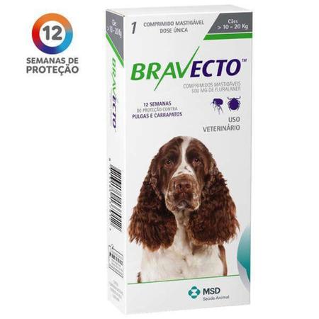 Antipulgas e Carrapatos MSD Bravecto para Cães de 10 a 20 Kg